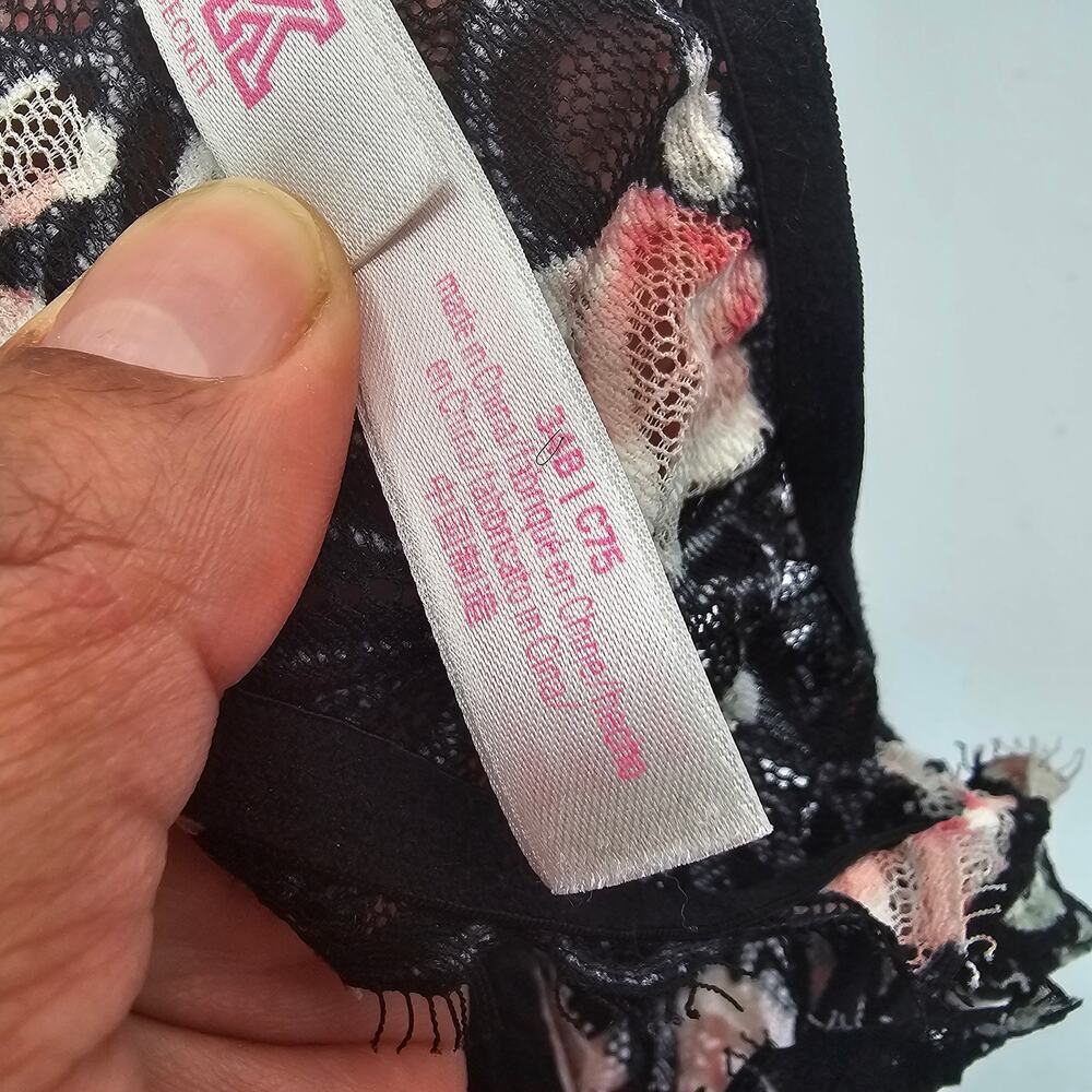 Pink Victoria Secret Floral Racerback Bra size 34B - Picture 6 of 9